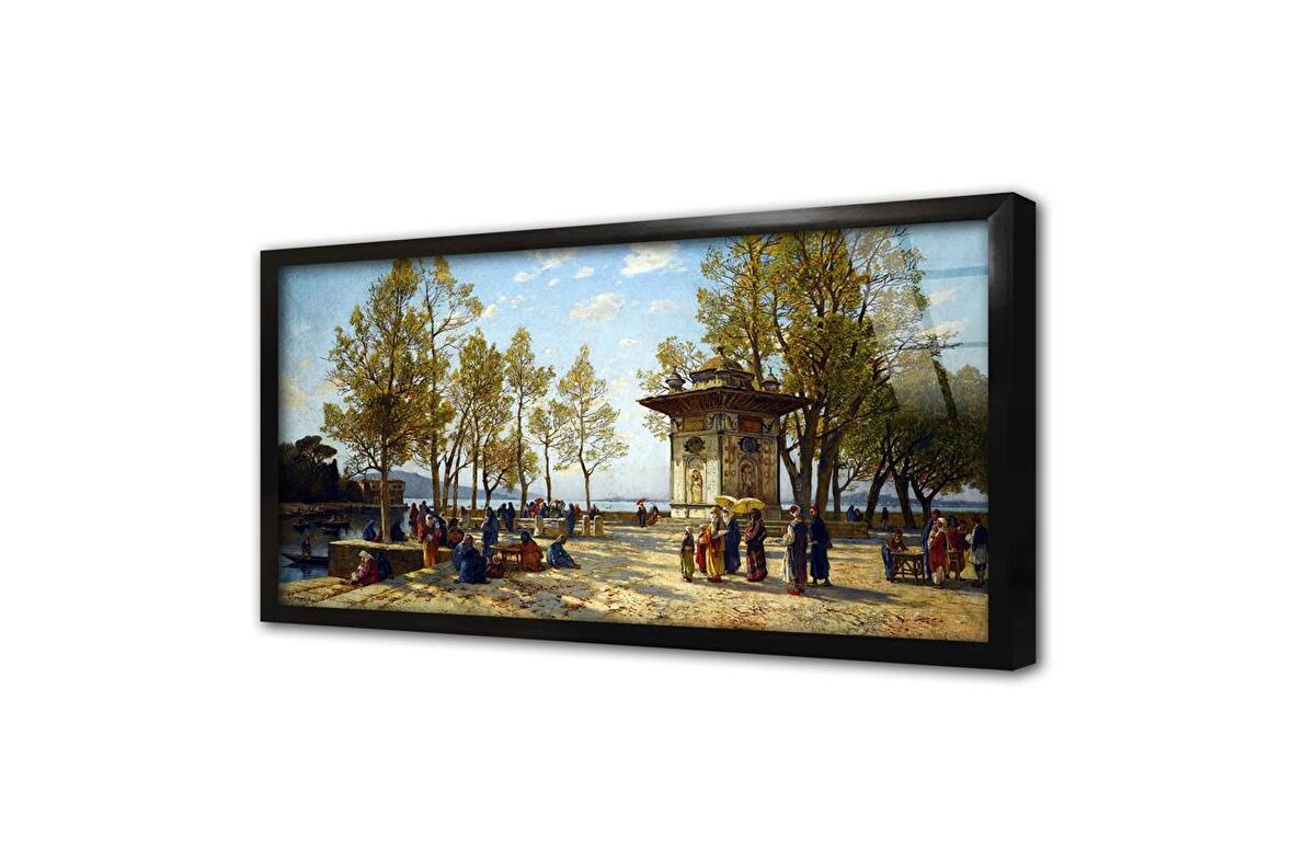 Oryantal Resim Çerçeveli Cam Tablo
