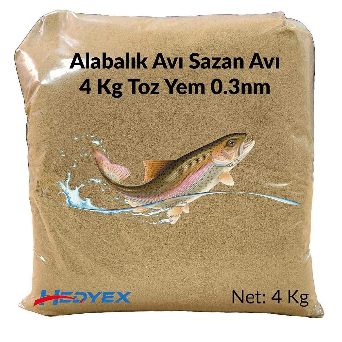 Hedyex 0.3nm Alabalık Avı Toz Yem 4Kg Sazan Alabalık için Toz Yem