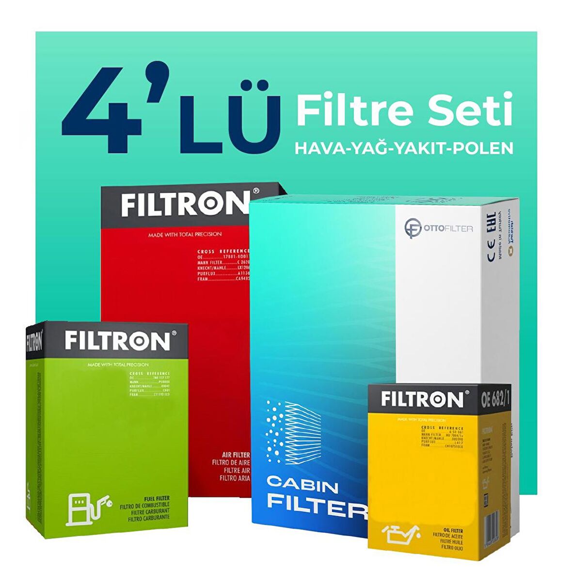 Filtron Renault Symbol 1.5 DCi Filtre Bakım Seti (2013-2019) 4 Lü