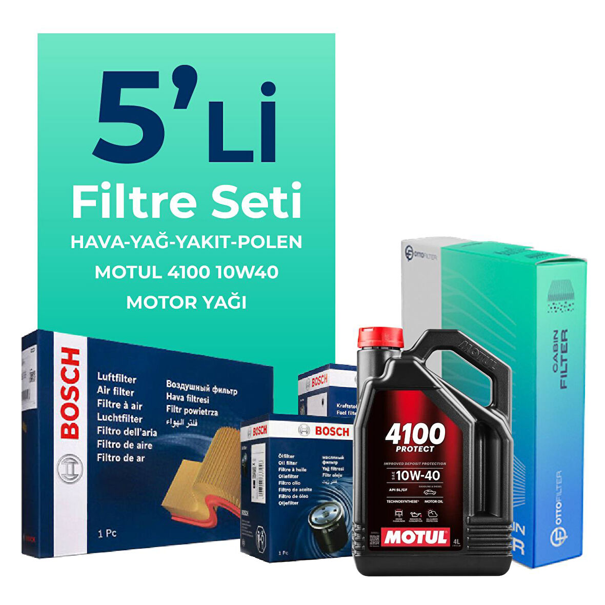 BOSCH Jeep Grand Cherokee 2.7 Dizel Filtre Bakım Seti Motul Motor Yağlı (1998-2006) 5 Li