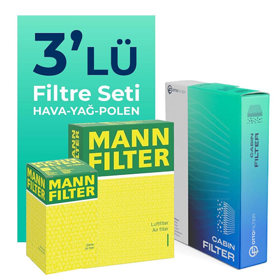 MANN Renault Symbol 1.4 Filtre Bakım Seti (2009-2013) 3 Lü