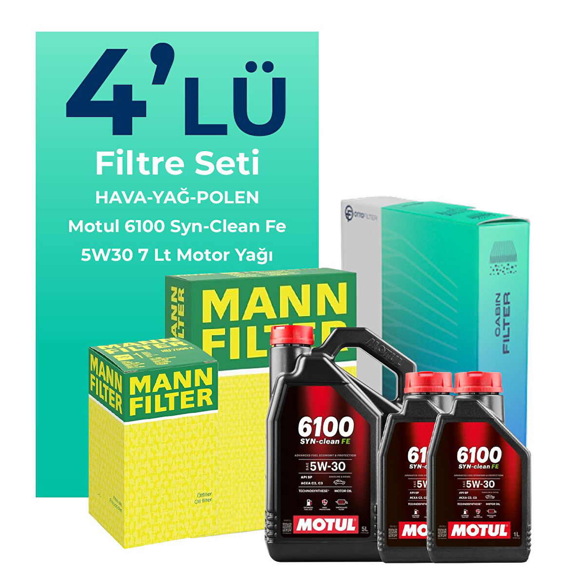 MANN Amarok 2.0 Dizel Filtre Bakım Seti Motul Motor Yağlı (2010-2017) 4 Lü