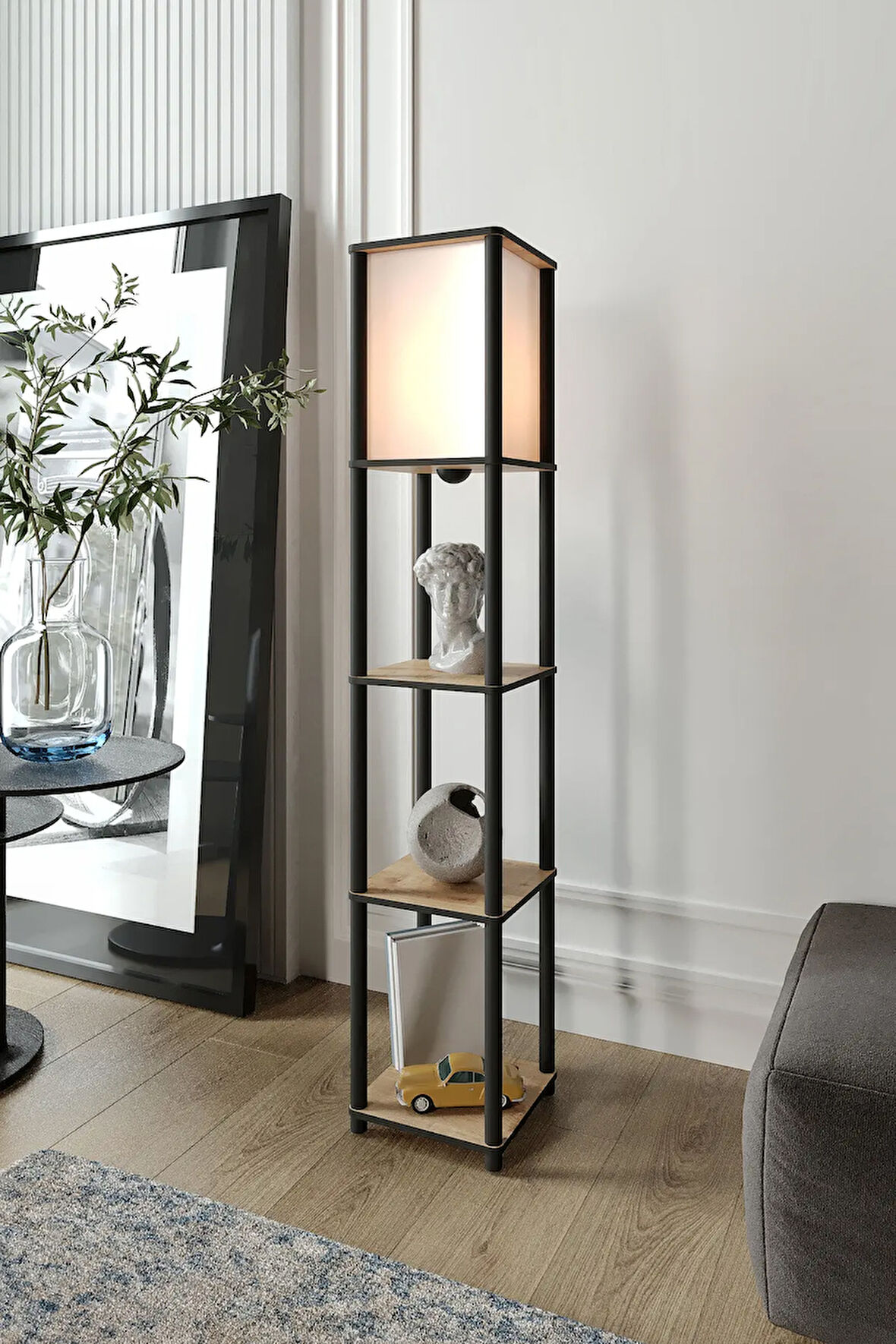 Ravilo Sakura Raflı Lambader Meşe, 1. Sınıf MDF ve PVC Başlık