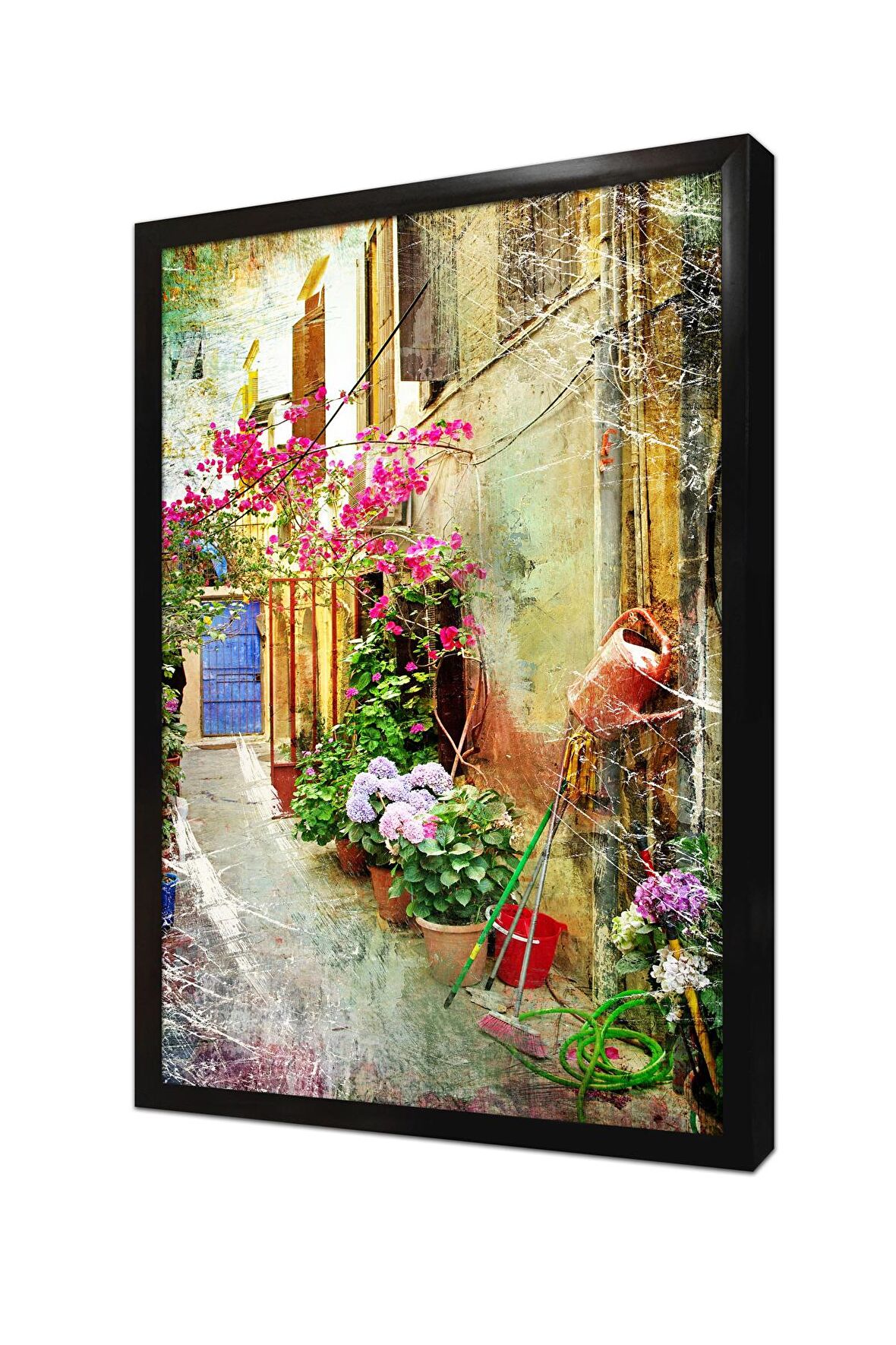 Akdeniz Taş Evleri Çerçeveli Mdf Tablo