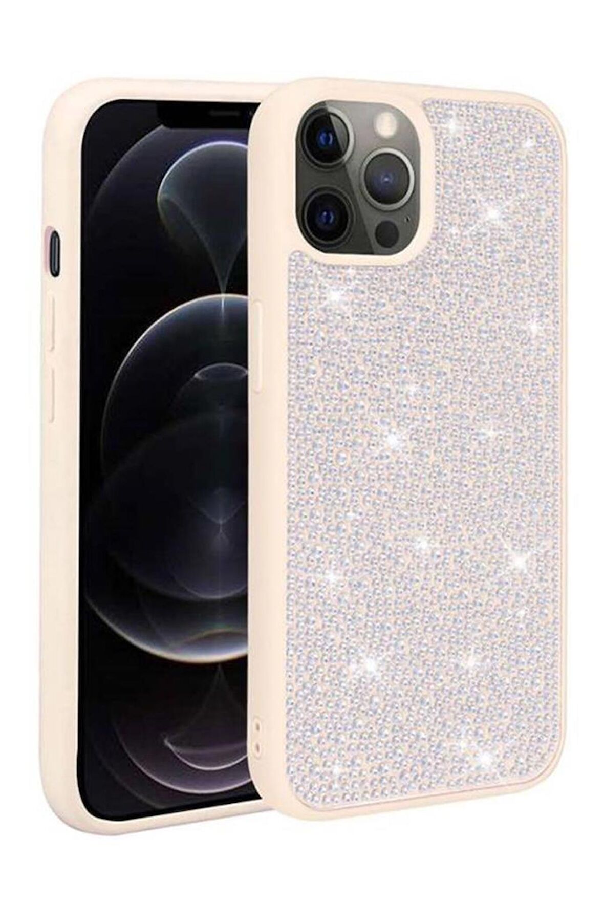Apple iPhone 13 Pro Kılıf Parlak Taşlı Şık Tasarım Ston Kapak