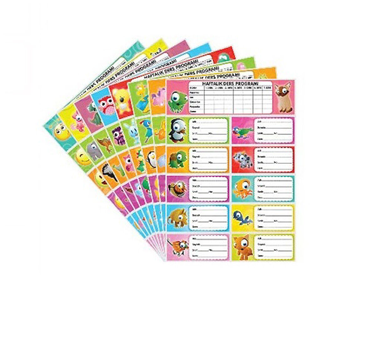 Seven Okul Etiketi 3Lü Farklı Modeller - 3 paket