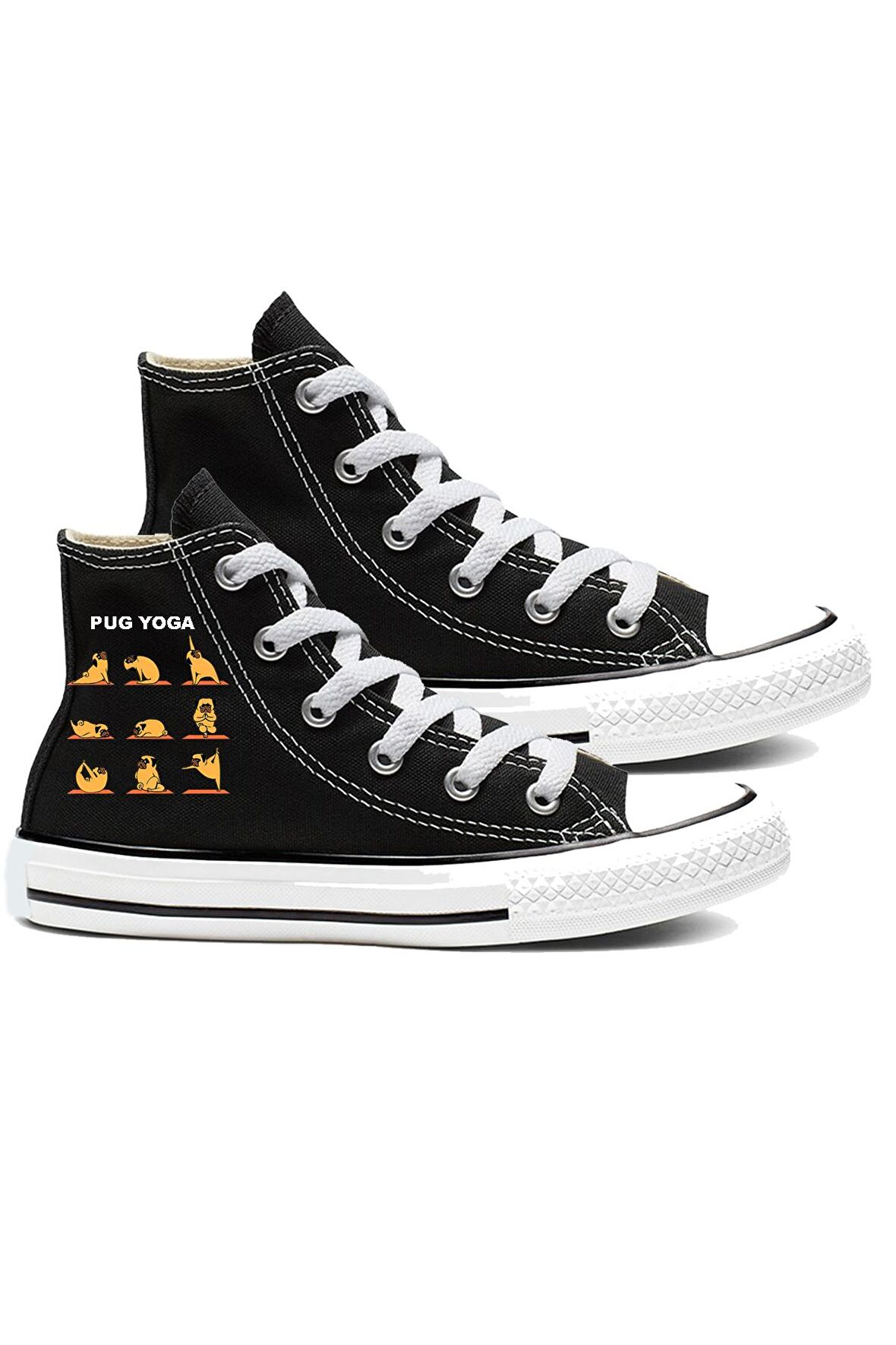 Pug Yoga Canvas Design Sneaker Spor Ayakkabı 