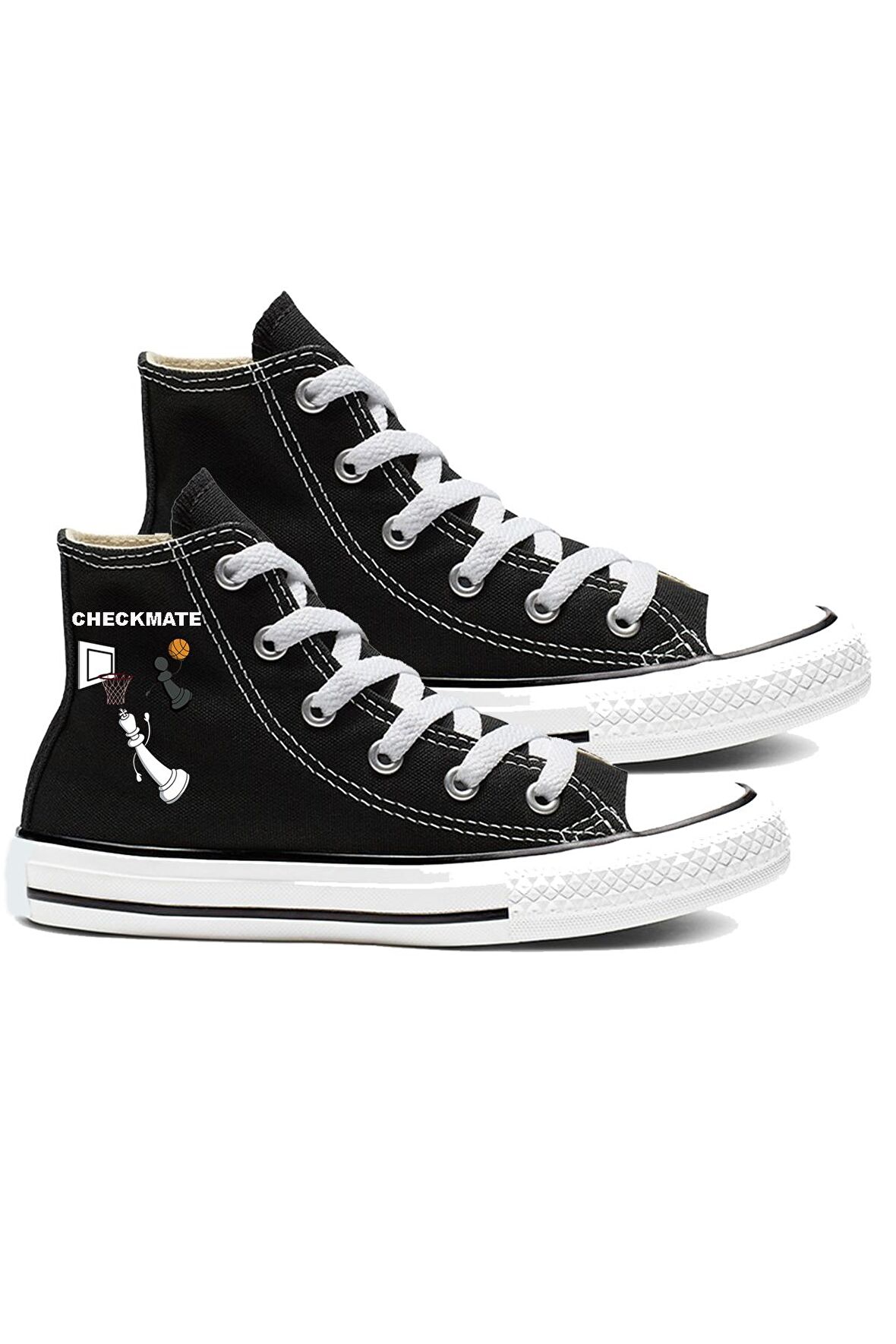 Chess Checkmate Canvas Design Sneaker Spor Ayakkabı 