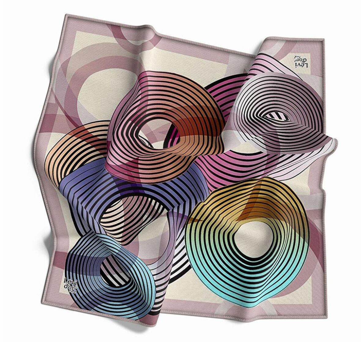 Levidor Trend Renkli Yuvarlak  Desenli Kadın Eşarp 8689020354548