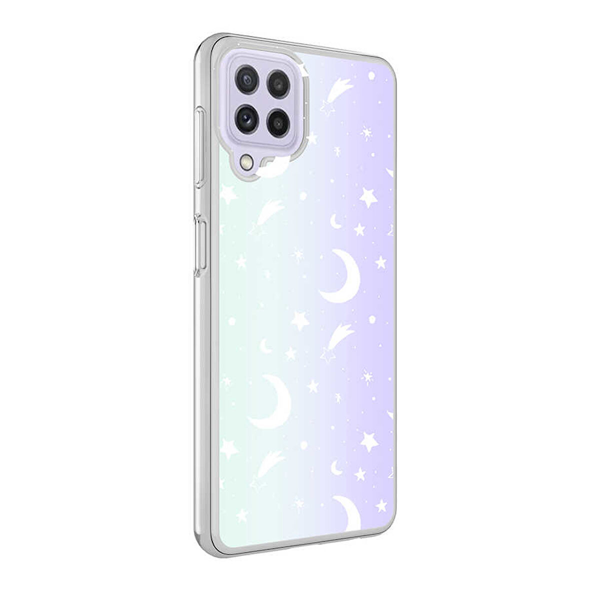 Galaxy M22 Kılıf Zore M-Blue Desenli Kılıf