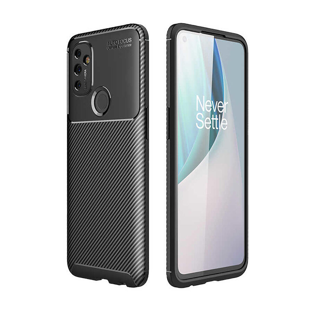 One Plus Nord N100 Kılıf Zore Negro Karbon Tasarım Silikon Kılıf