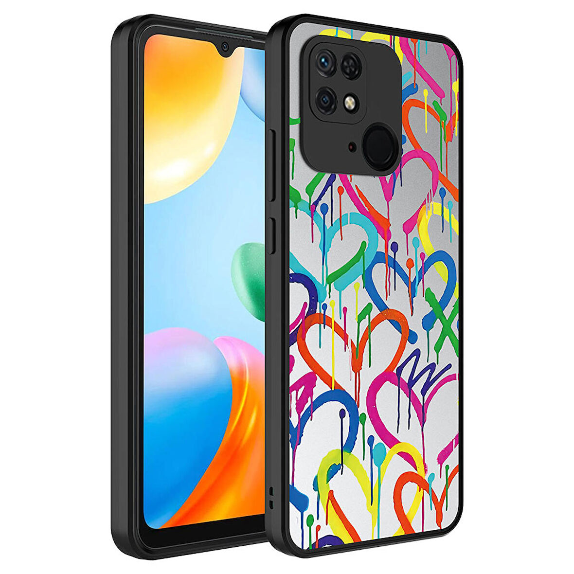 Xiaomi Redmi 10C Kılıf Aynalı Desenli Kamera Korumalı Parlak Zore Mirror Kılıf