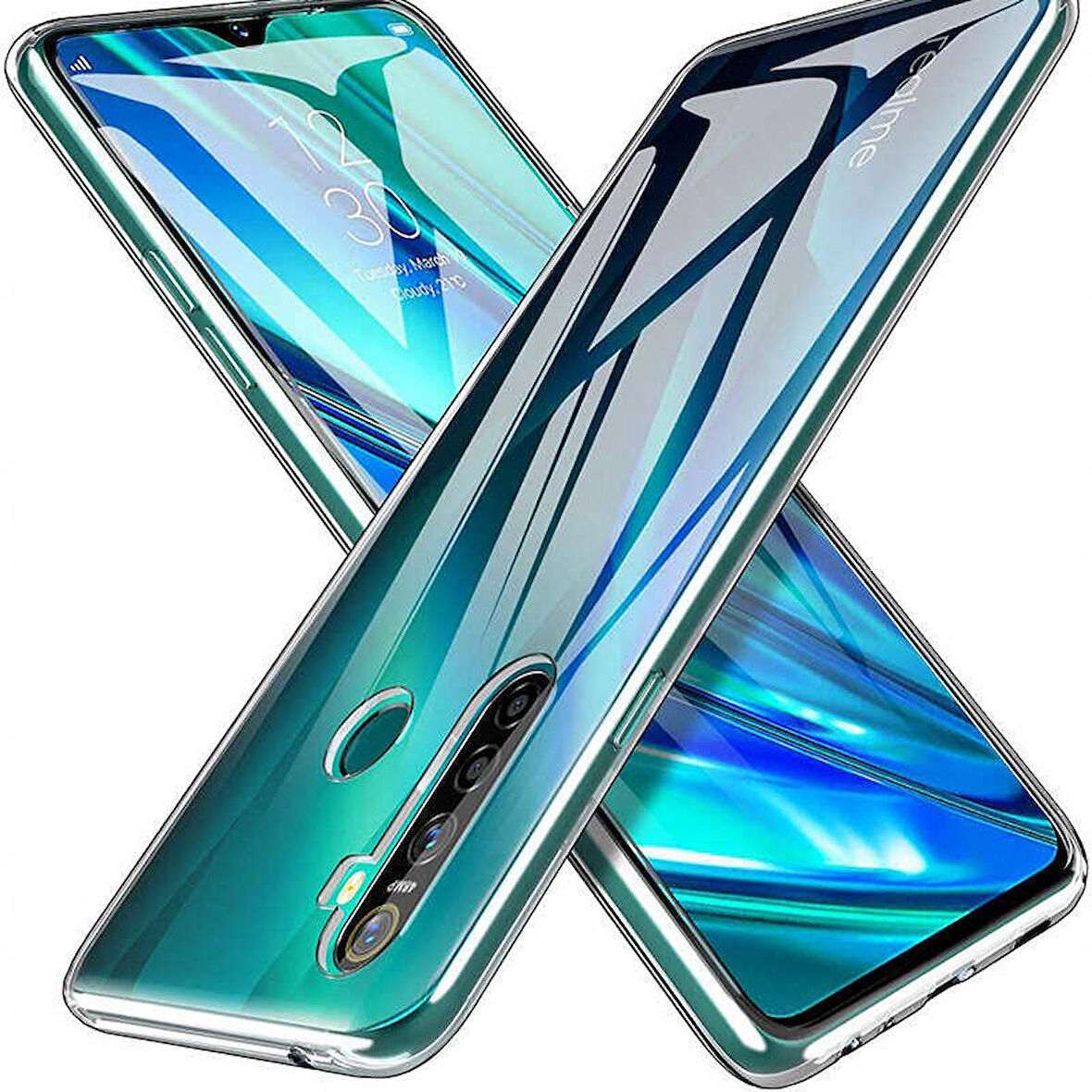 Realme 6 Kılıf Zore Şeffaf İnce ve Esnek Süper Silikon Kılıf