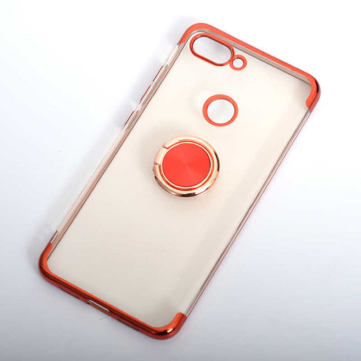 Xiaomi Mi 8 Lite Kılıf Zore Gess Kenarları Renkli Yüzük Aparatlı