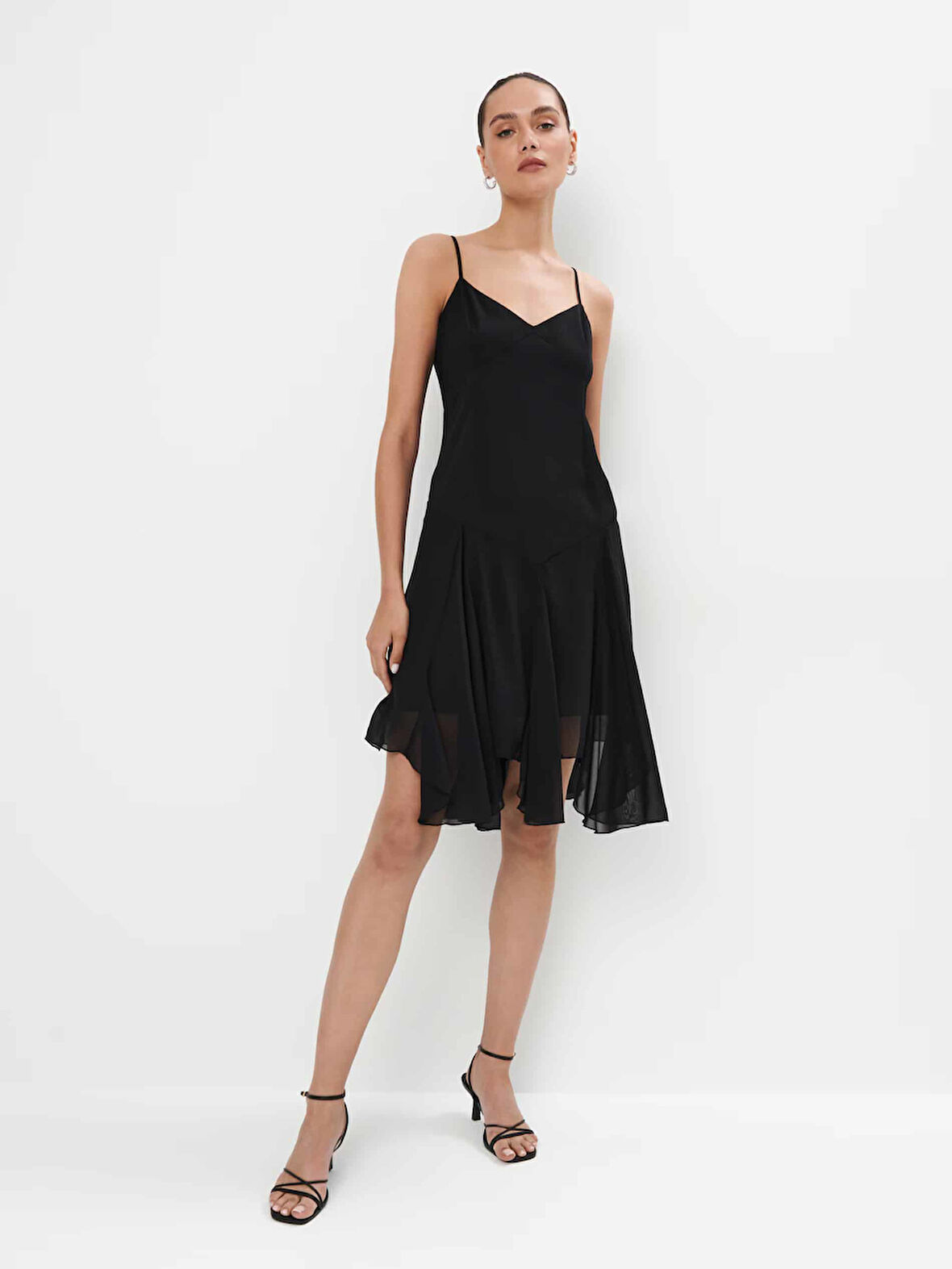 Alessi Straplez Askılı Regular Fit Siyah Renk Elbise