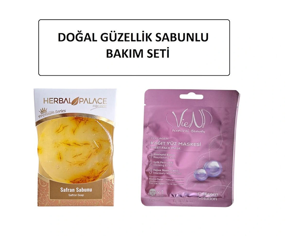 SAFRAN SABUNU 125 GR & KOLLAJEN KAĞIT YÜZ MASKESİ DOĞAL GÜZELLİK ÜRÜNLERİ