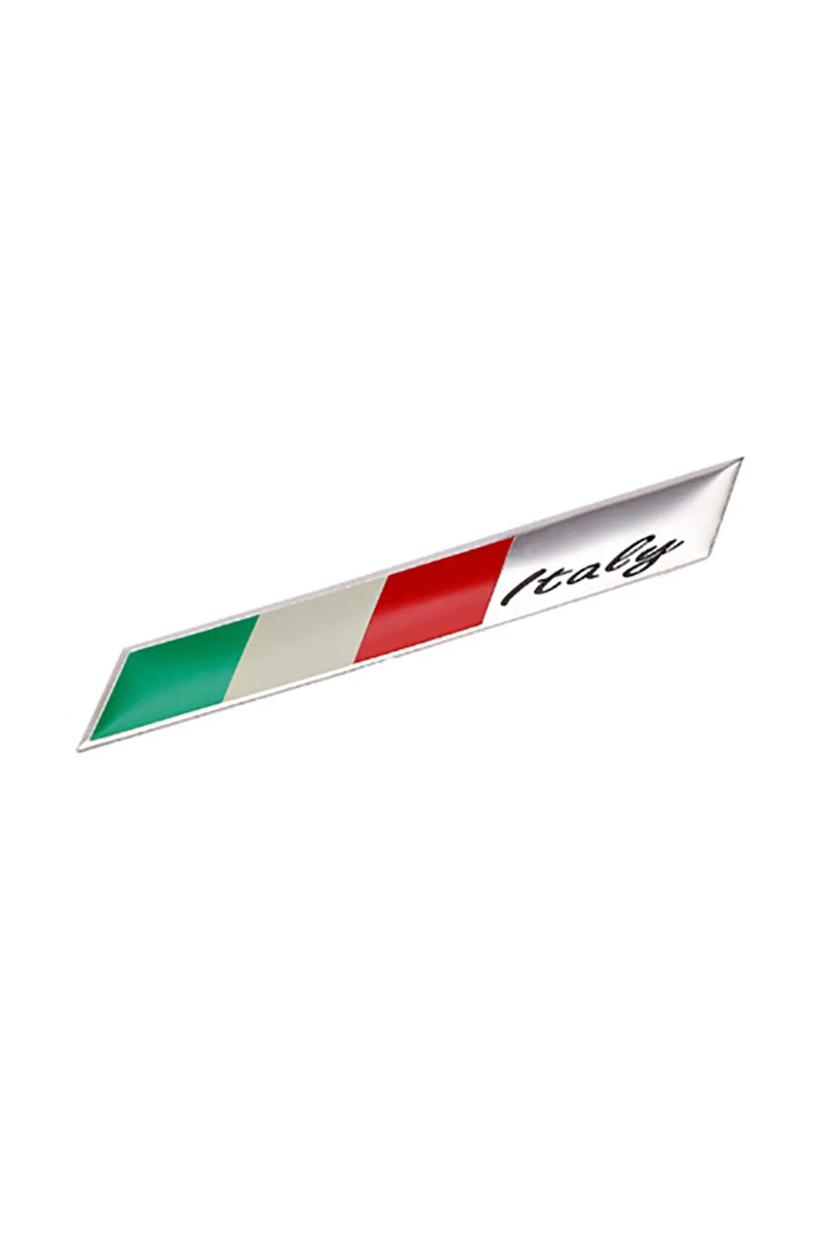 Italya Bayrağı Çubuk Tasarımlı Alüminyum Sticker Etiket