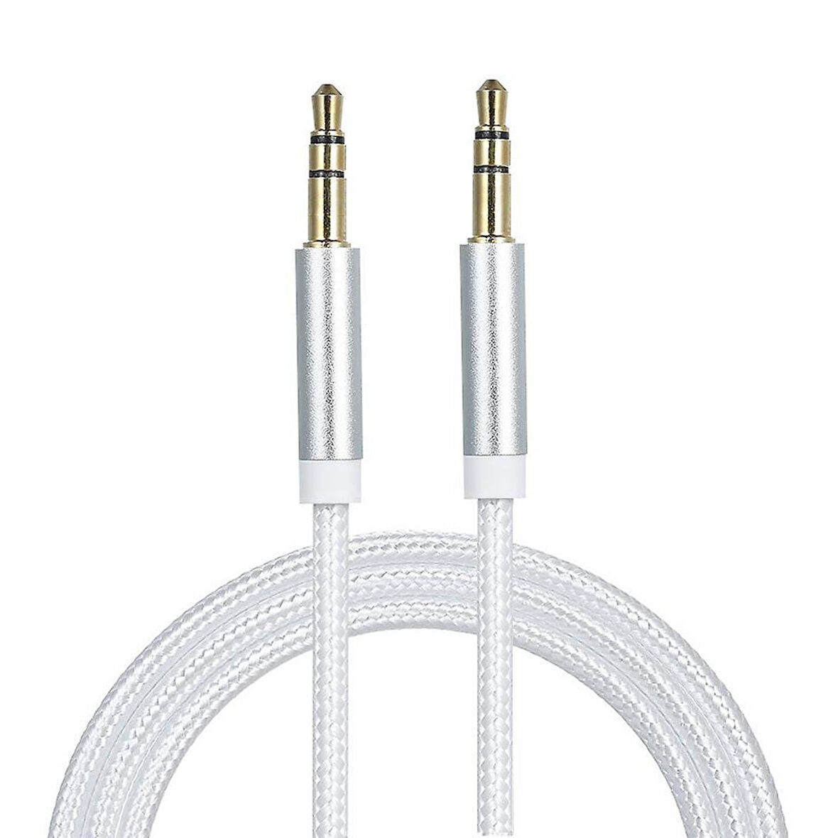 Ayt 3.5 Mm Erkek-Erkek 1 Metre Stereo Aux Örgülü Kablo Renkli Ses Kablosu