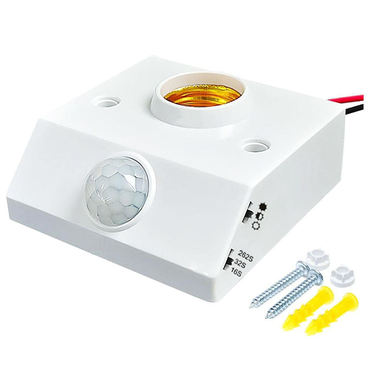 Ayt Ledx DY-102 Abs 360 PIR Harekete Duyarlı Sensörlü E27 Duy Aparatı Zaman Hasasiyet Ayarlı 