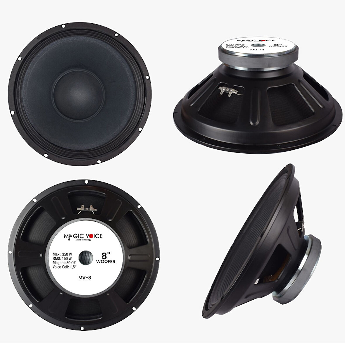 Ayt Magicvoice Mv-8 350 Watt Rms 150 Watt 8 İnç Woofer Yedek Hoparlör