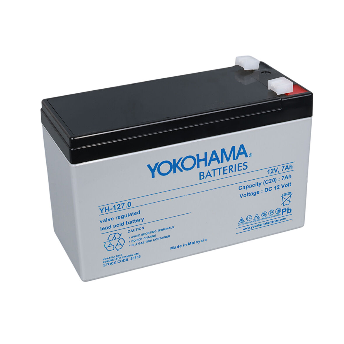 Ayt Yokohama YH-127.0 12 Volt 7 Amper Akü YH-127.0 150x65x90 Mm Taze Yeni Tarihli Akü