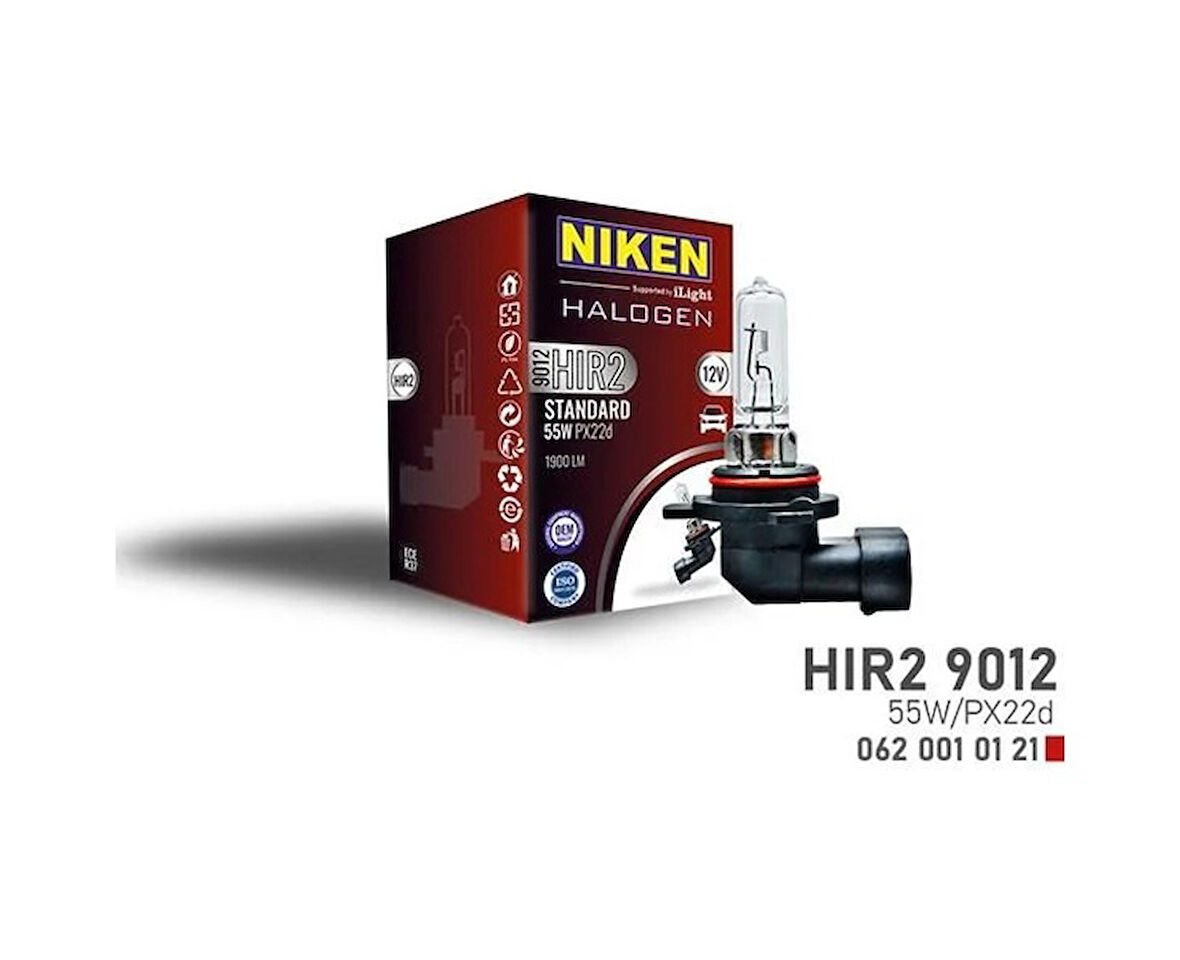 Nıken 9012 Hır2 55w Halojen Ampul Px22d 12v Nıken 0620010121 Oem