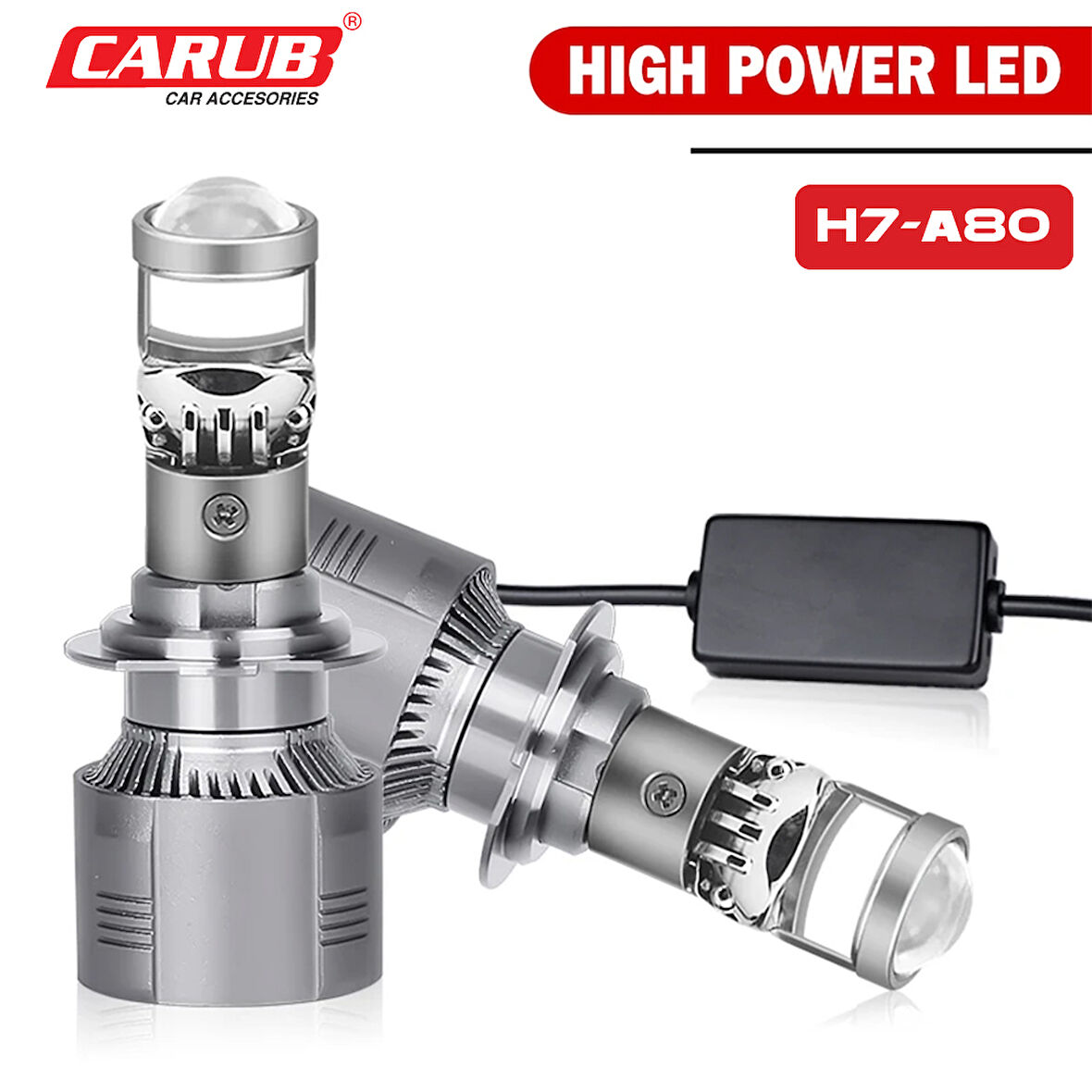 Carub Ampul Xenon Nano Cob 12v H7 Led Far Beyaz Mercekli Lens