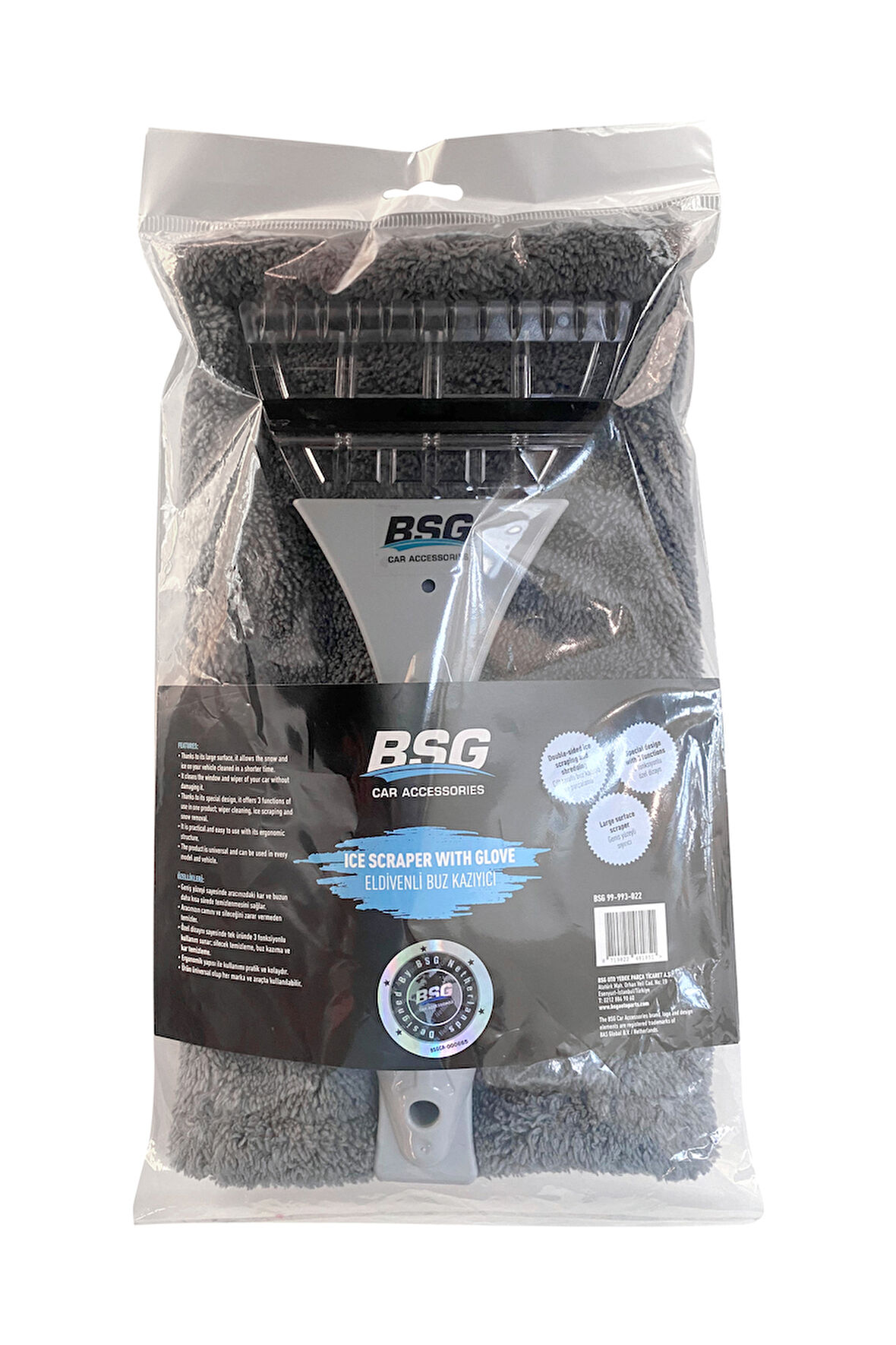 Bsg Oto Cam Buz Kazıyıcı Eldivenli Kar Buz Temizleyici