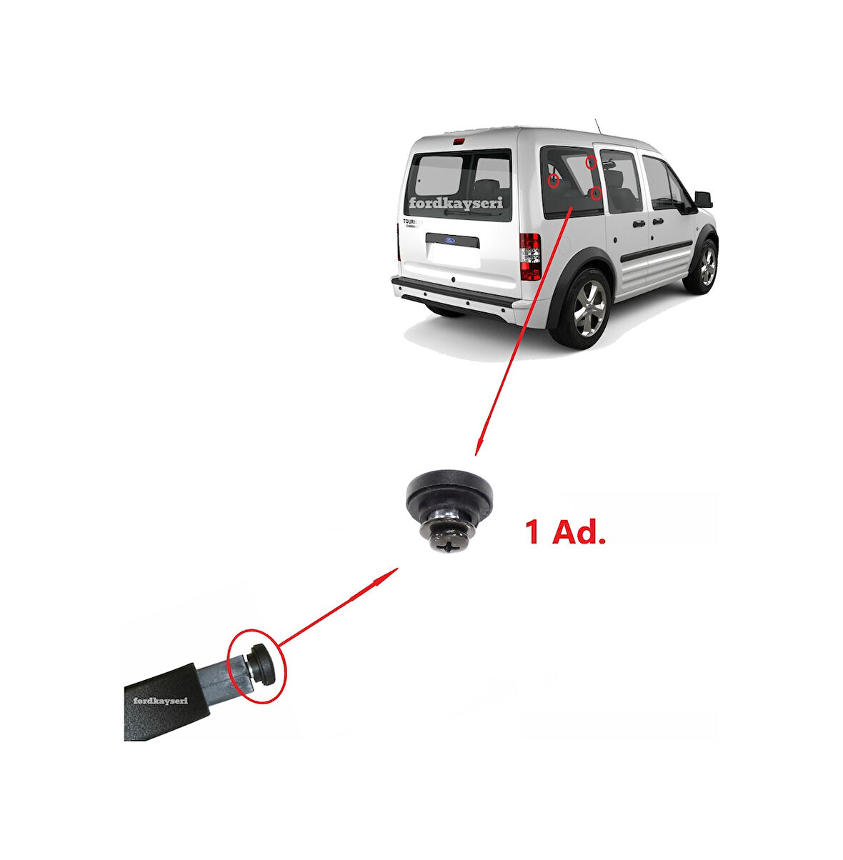 Ford Connect Arka Kelebek Cam Mandal Civatasi 1 Adet 512875745