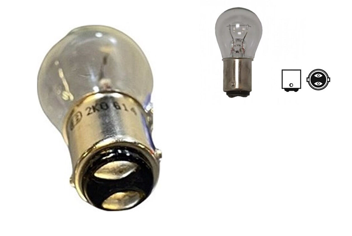 12v 94 Ampul 21w Çift Duy Tek Flaman Ba15d Marin 2 Adet