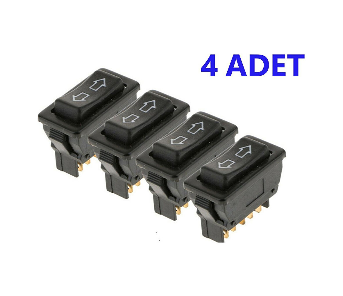 Üniversal Ok İşaretli Cam Düğmesi Anahtarı 4 Adet 5 Pinli