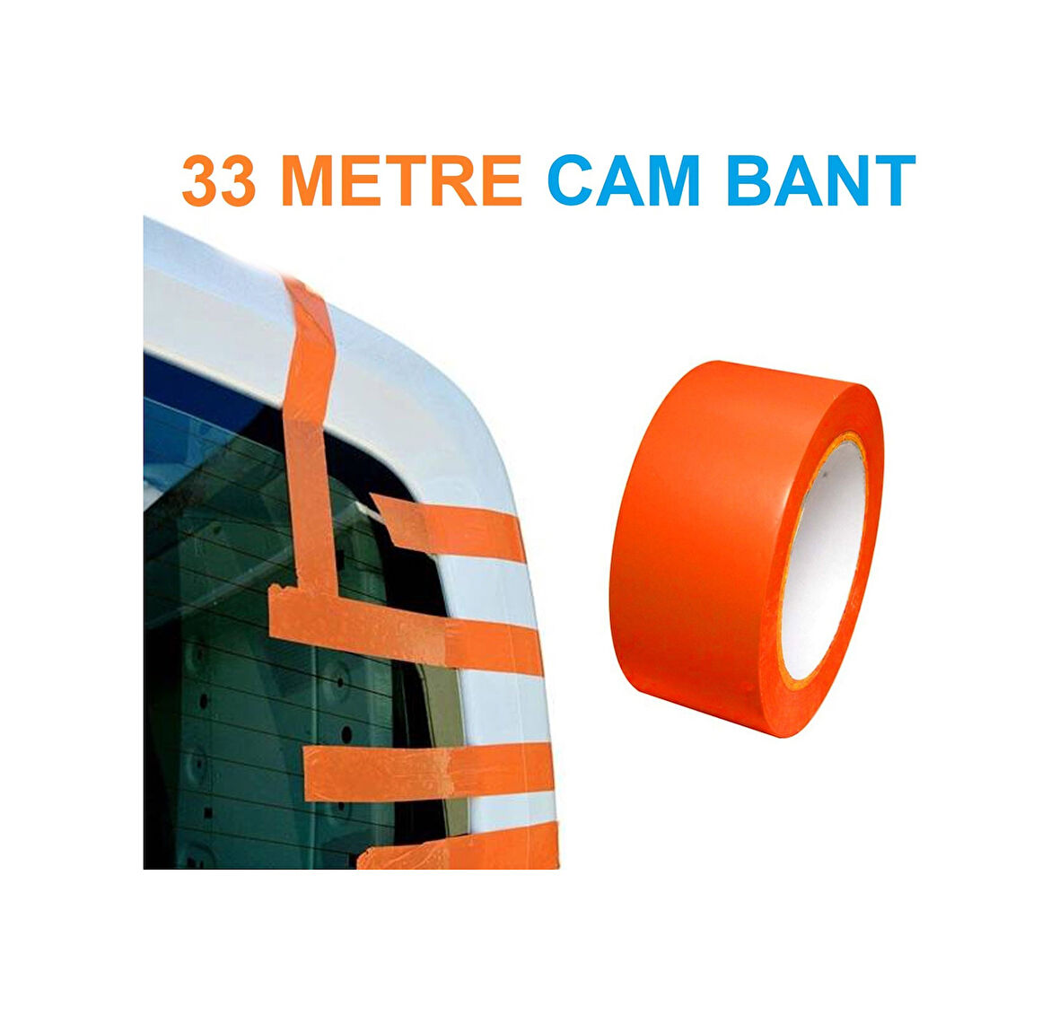 Çarşı Han Turuncu Cam Montaj Bandı 45mm Pvc Tamir Bandı 30m