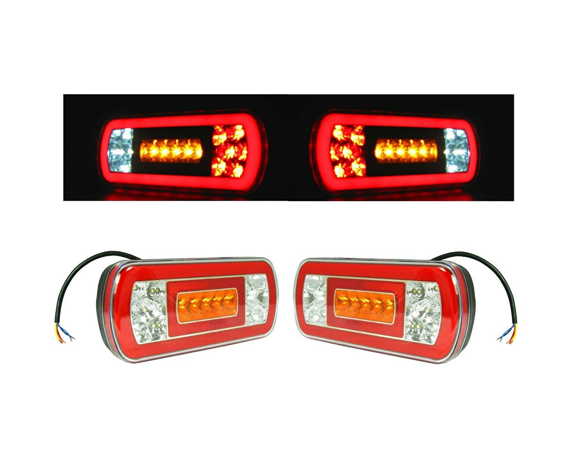 Neon Led Arka Stop Lambası Takımı Sağ Sol 12 Volt Üniversal