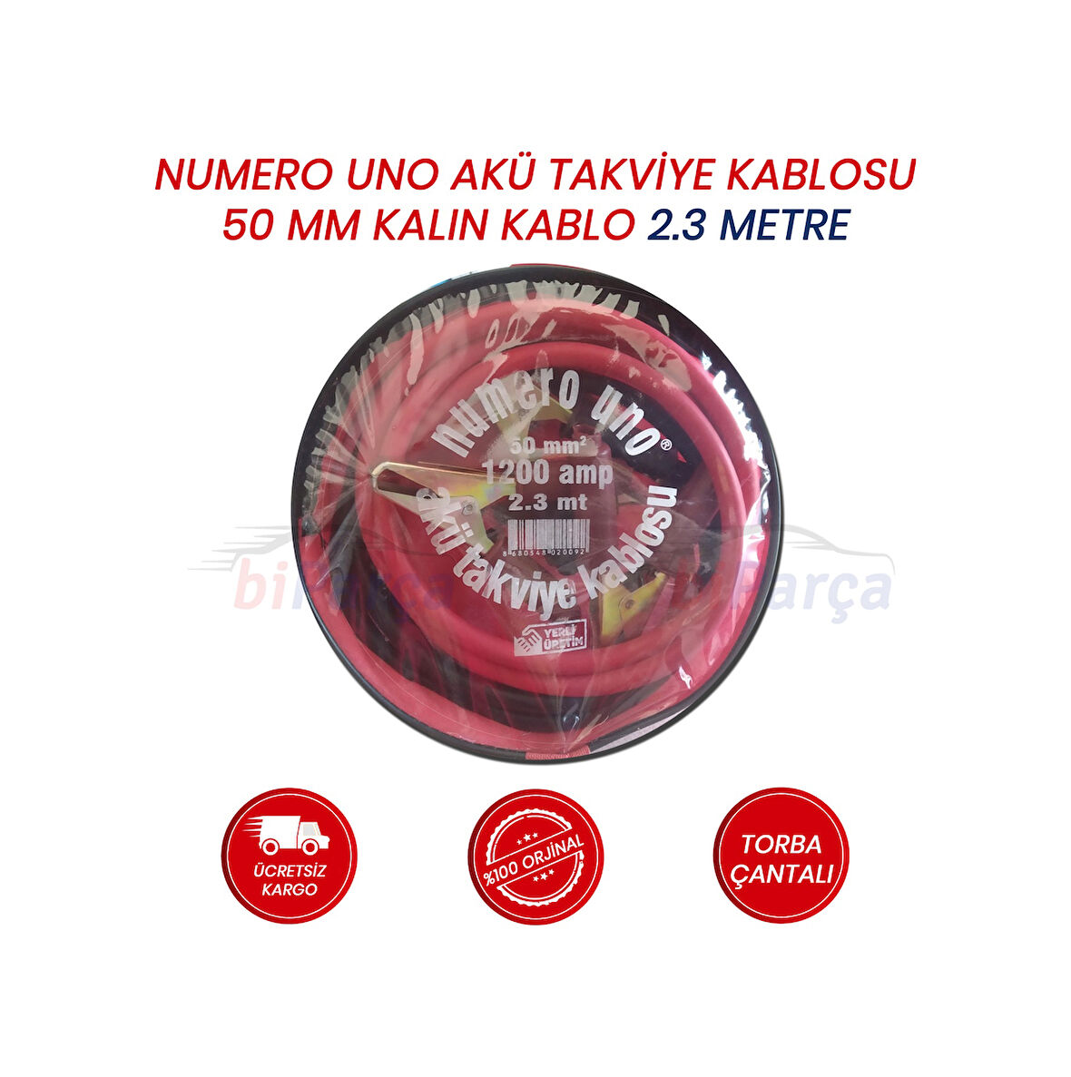 Akü Takviye Kablosu 50Mm Kalın Kablo Çantalı 1200  Amper