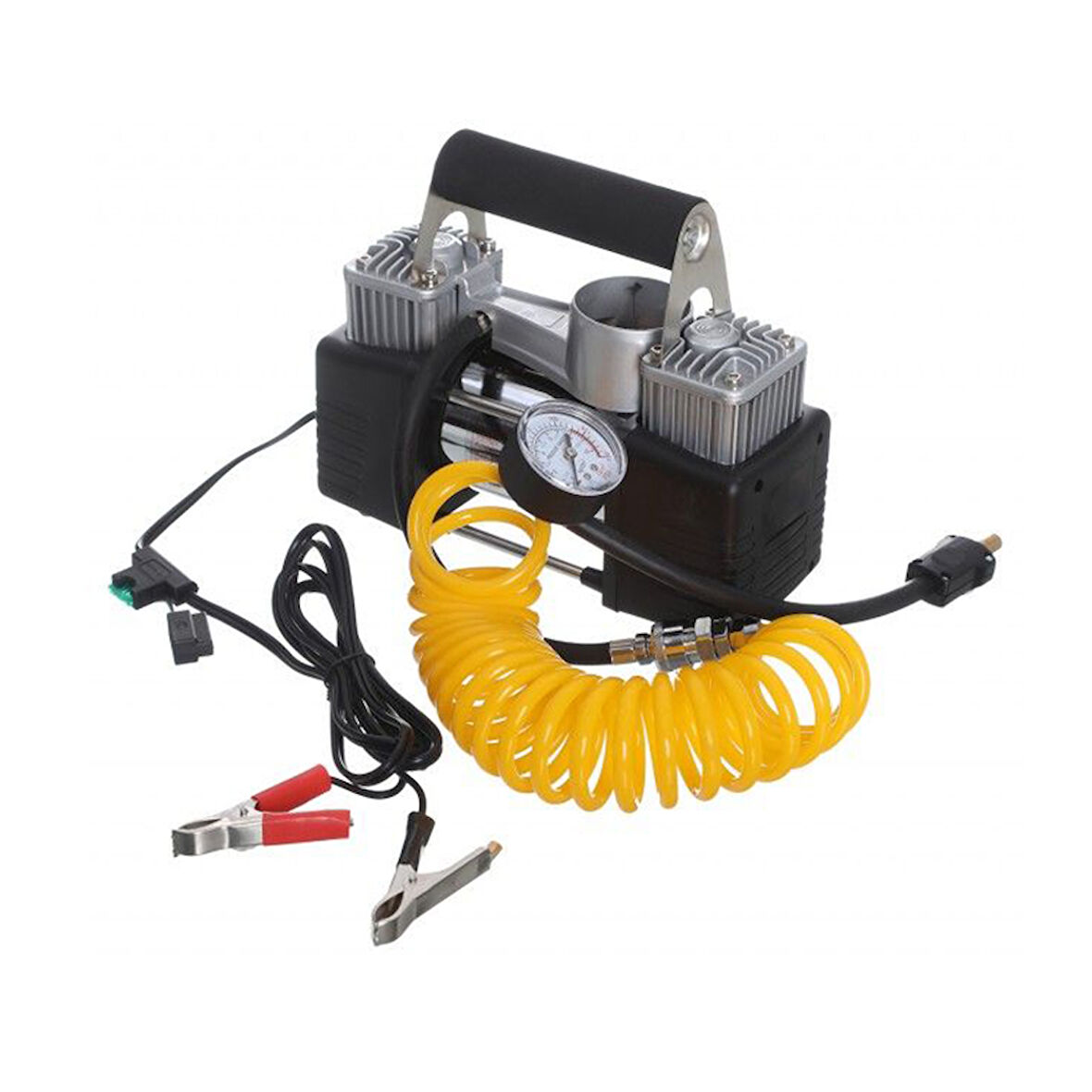 Araç Oto Lastik Şişirme Kompresörü Pompası Çift Pistonlu Prof.