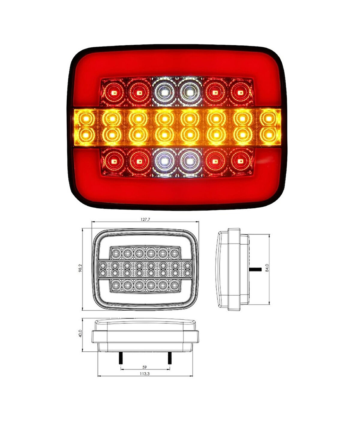 Neon Led Mf 275 12V 202205d Römork Sabit Sinyalli Led Stop Lambası 1 Adet