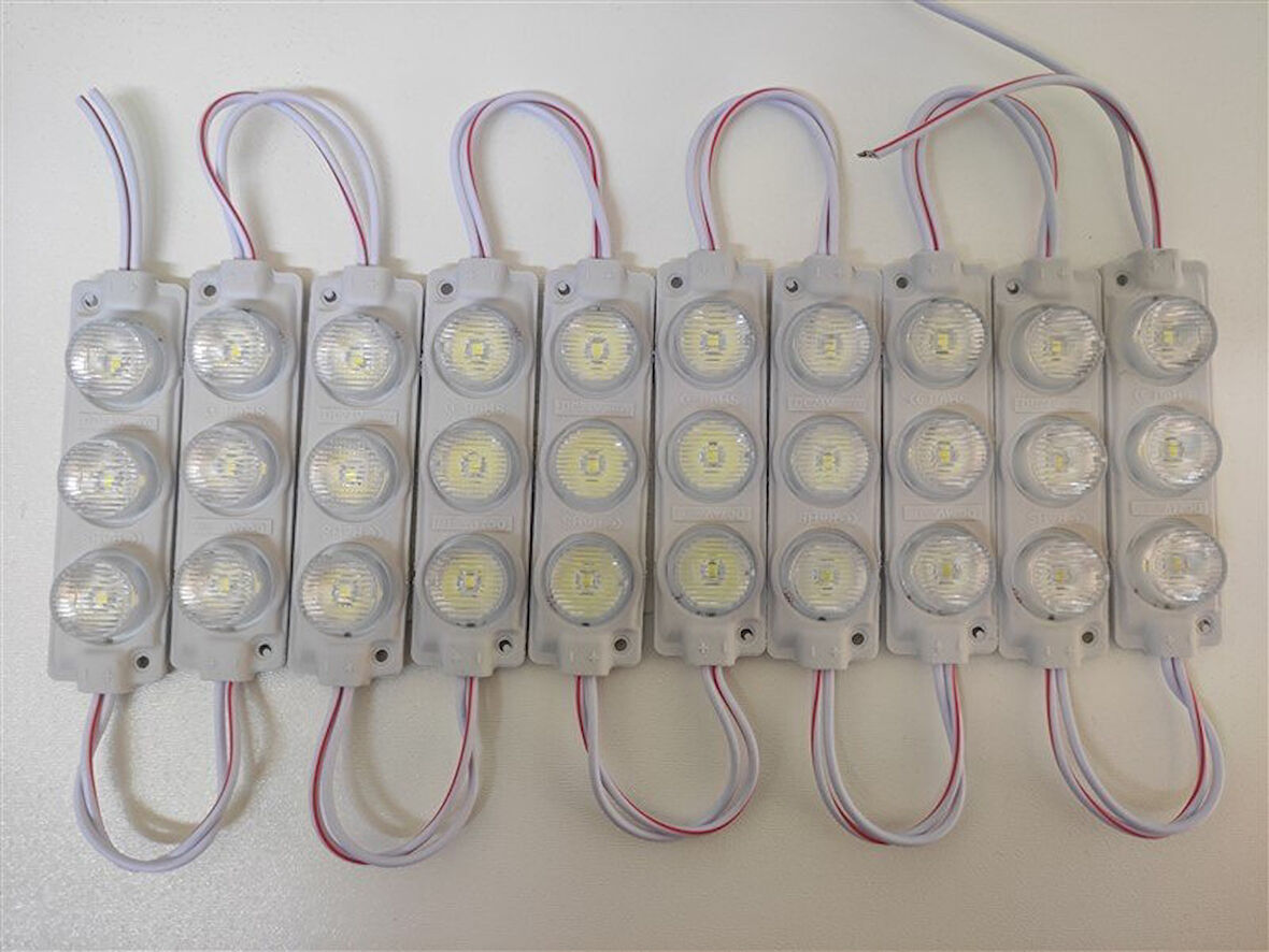 Carub Camlı Parmak Led Lamba Beyaz 12 Volt Su Geçirmez 10.Lu 3M