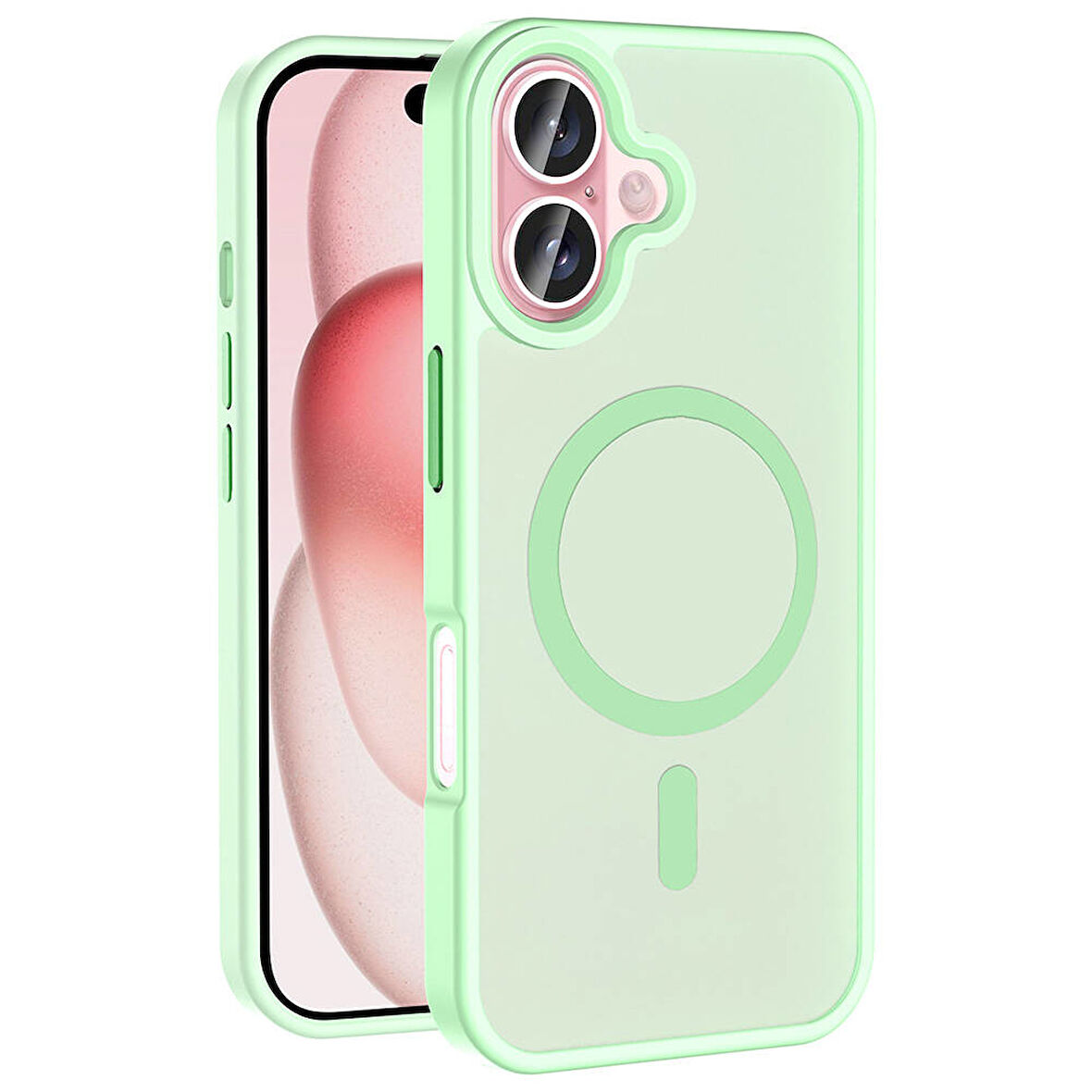 iPhone 16 Plus Kılıf Mat Arka Yüzey Wireless Şarj Özellikli Sio Kapak