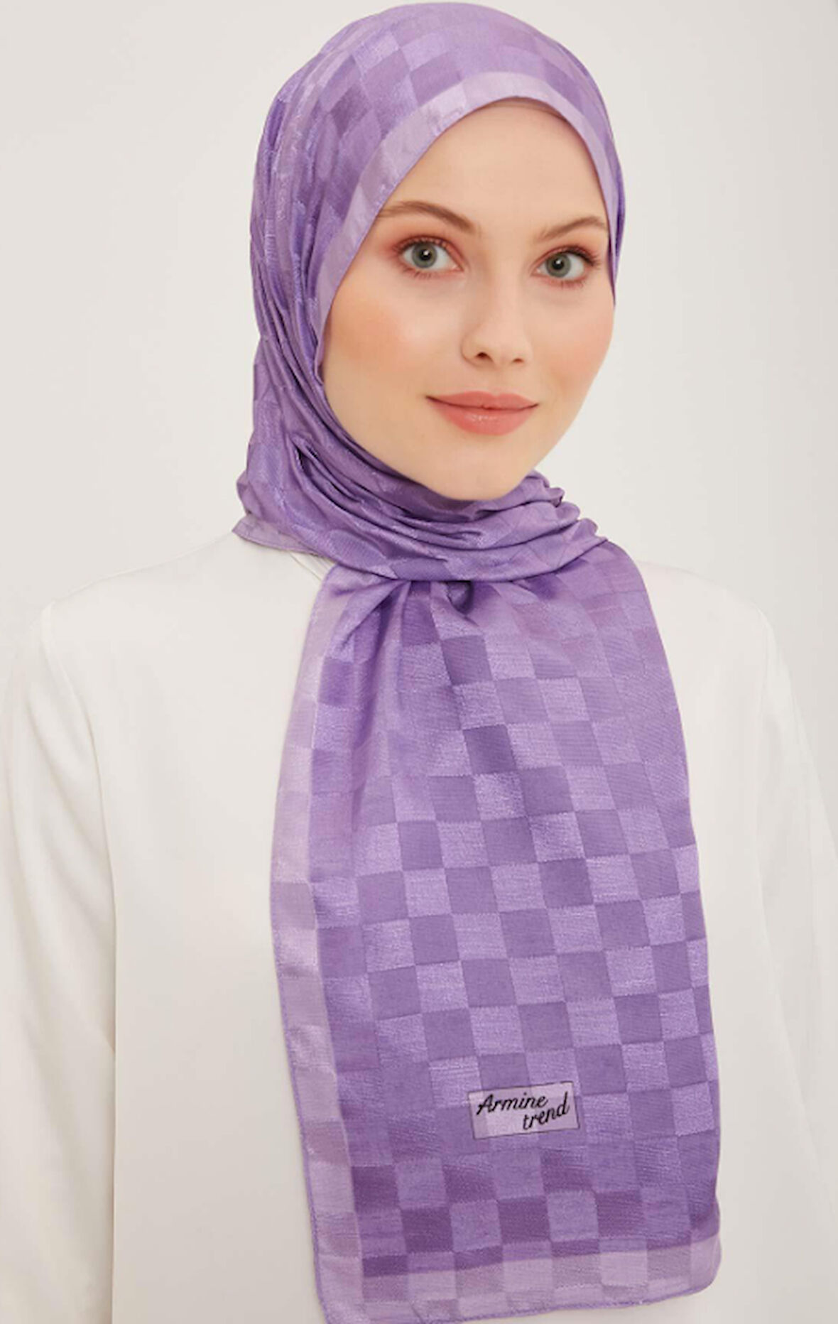 Armine Trend B.Janjan Şal 85 - Mor Dama Desen