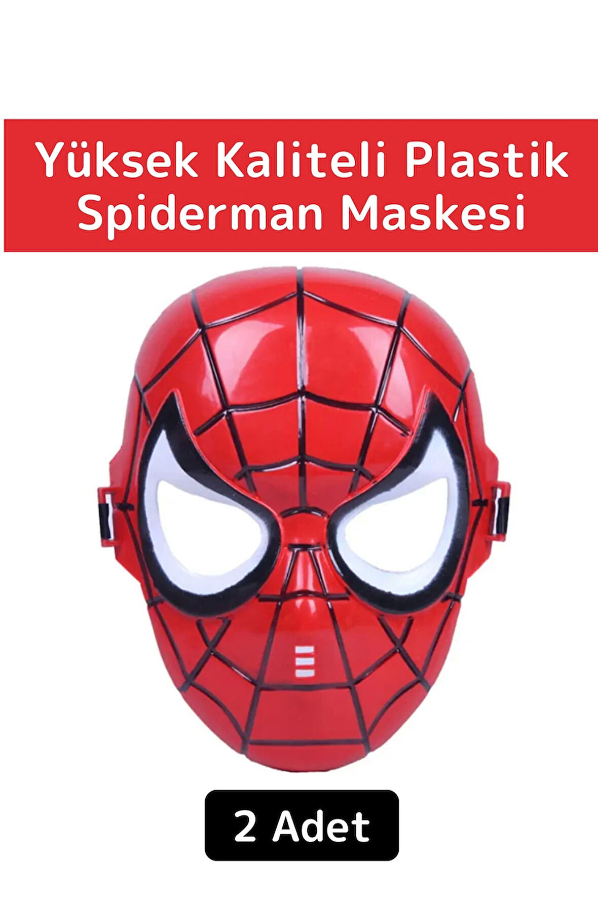 Premium Yüksek Kaliteli Plastik Eğlenceli Spiderman Figür Unisex Örümcek Adam Maskesi 2 Adet