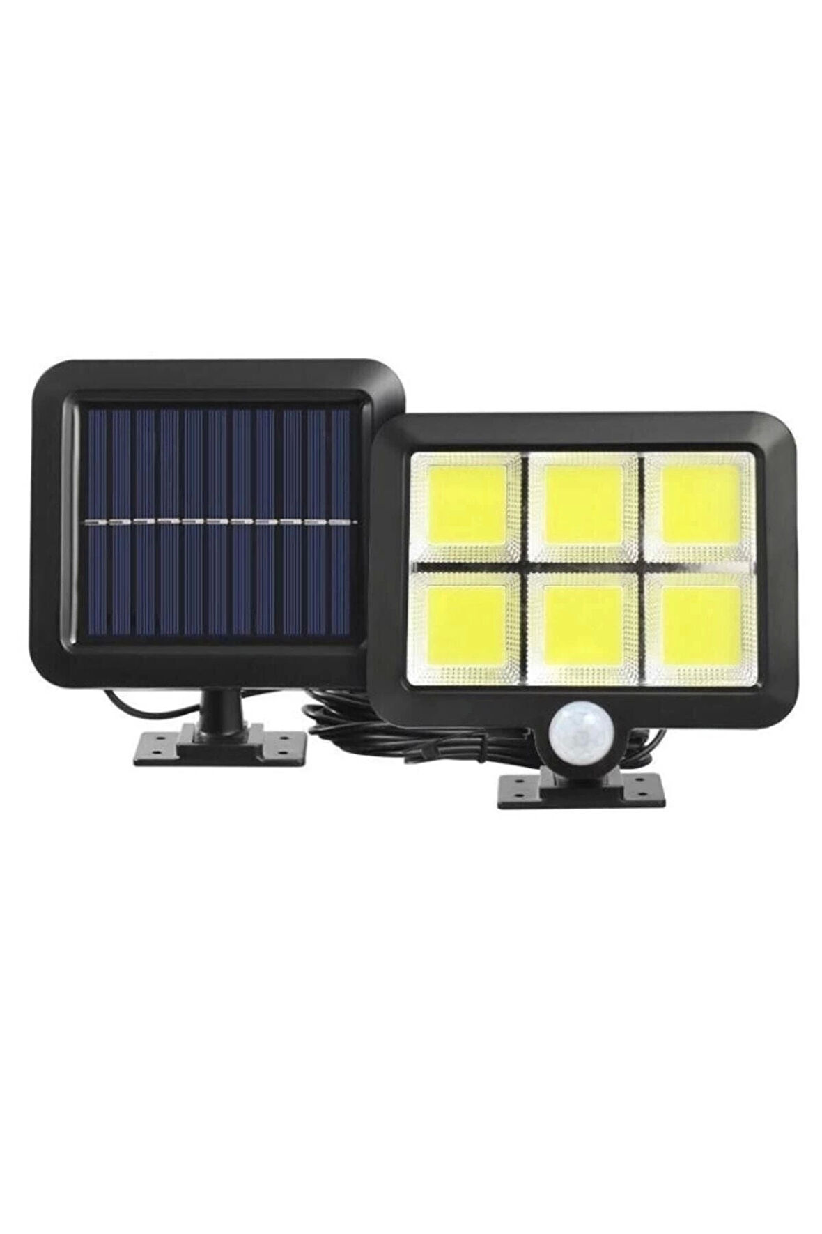 3 Modlu 120 Cob Led Kumandalı Solar Panel Güneş Enerjili Duvar Lambası Bahçe Lambası