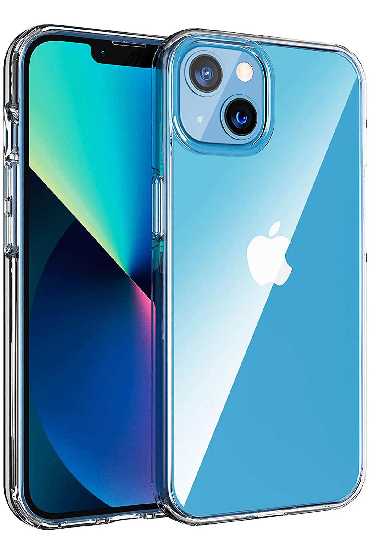 iPhone 13 Kılıf 6.1 inch Şeffaf Süper Silikon Kamera Korumalı