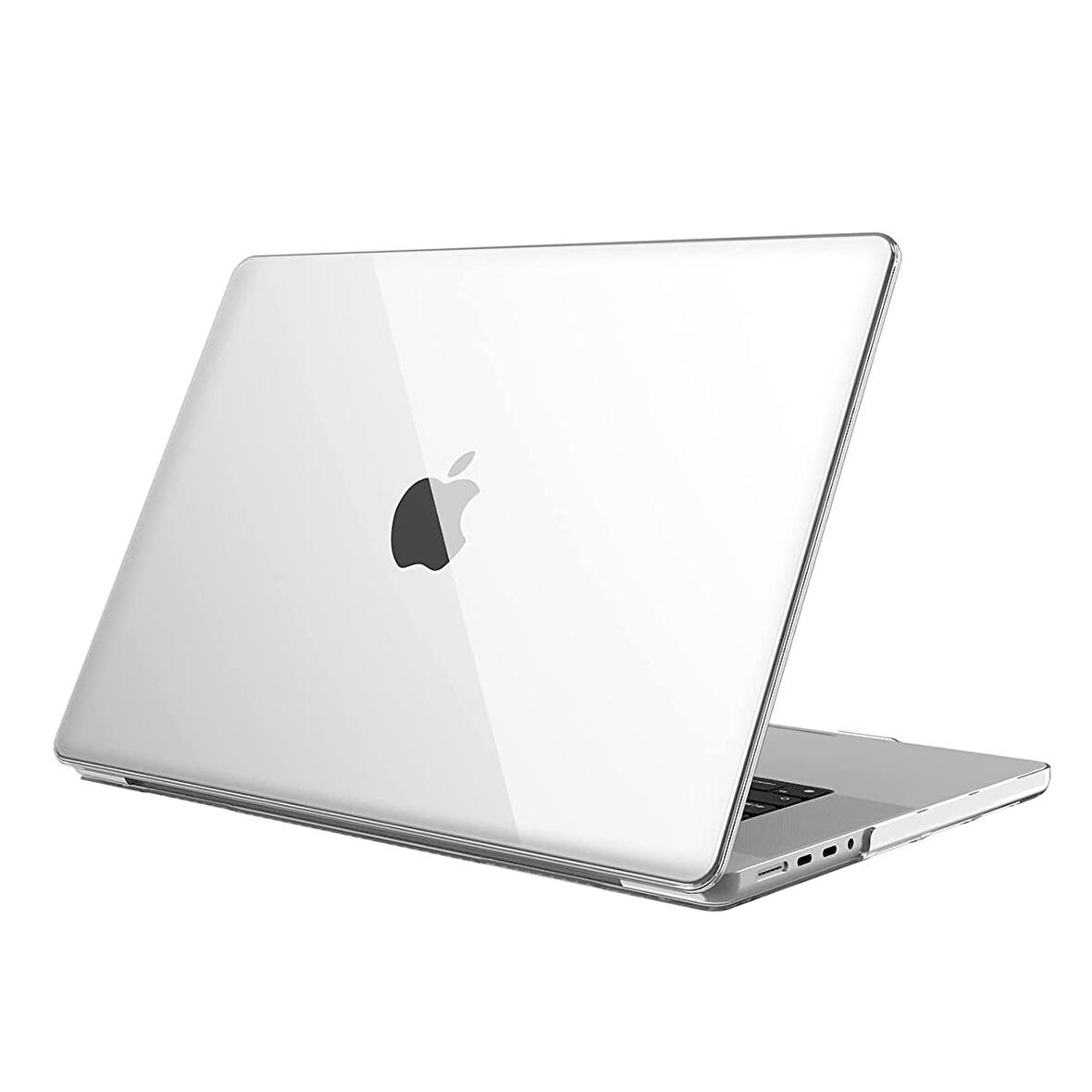 Apple Macbook Pro 14 inç 2021 M1 Pro/Max A2442 Uyumlu Kılıf Sert Parlak Üst ve Alt Koruma Kapağı