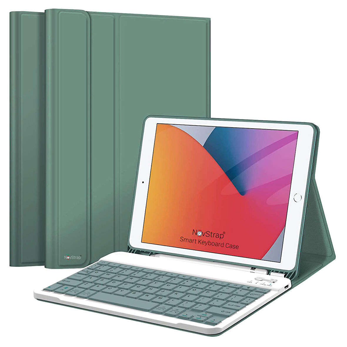 Apple iPad 9. Nesil 10.2 inç Uyumlu Bluetooth Klavyeli Kılıf Standlı Kapaklı A2602-2604-A2603-A2605