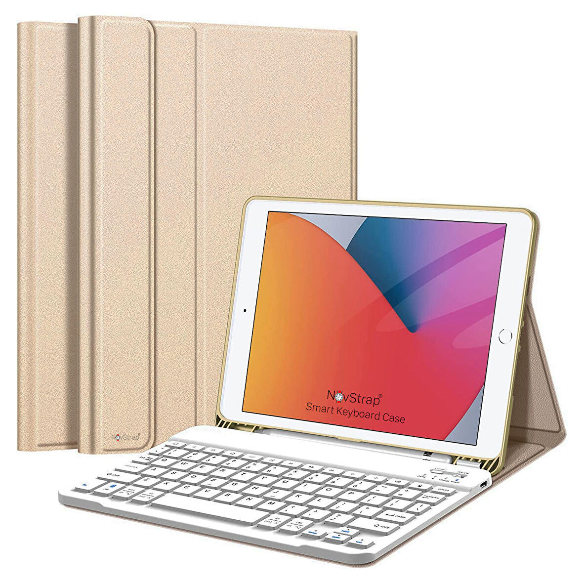 Apple iPad 9. Nesil 10.2 inç Uyumlu Bluetooth Klavyeli Kılıf Standlı Kapaklı A2602-2604-A2603-A2605
