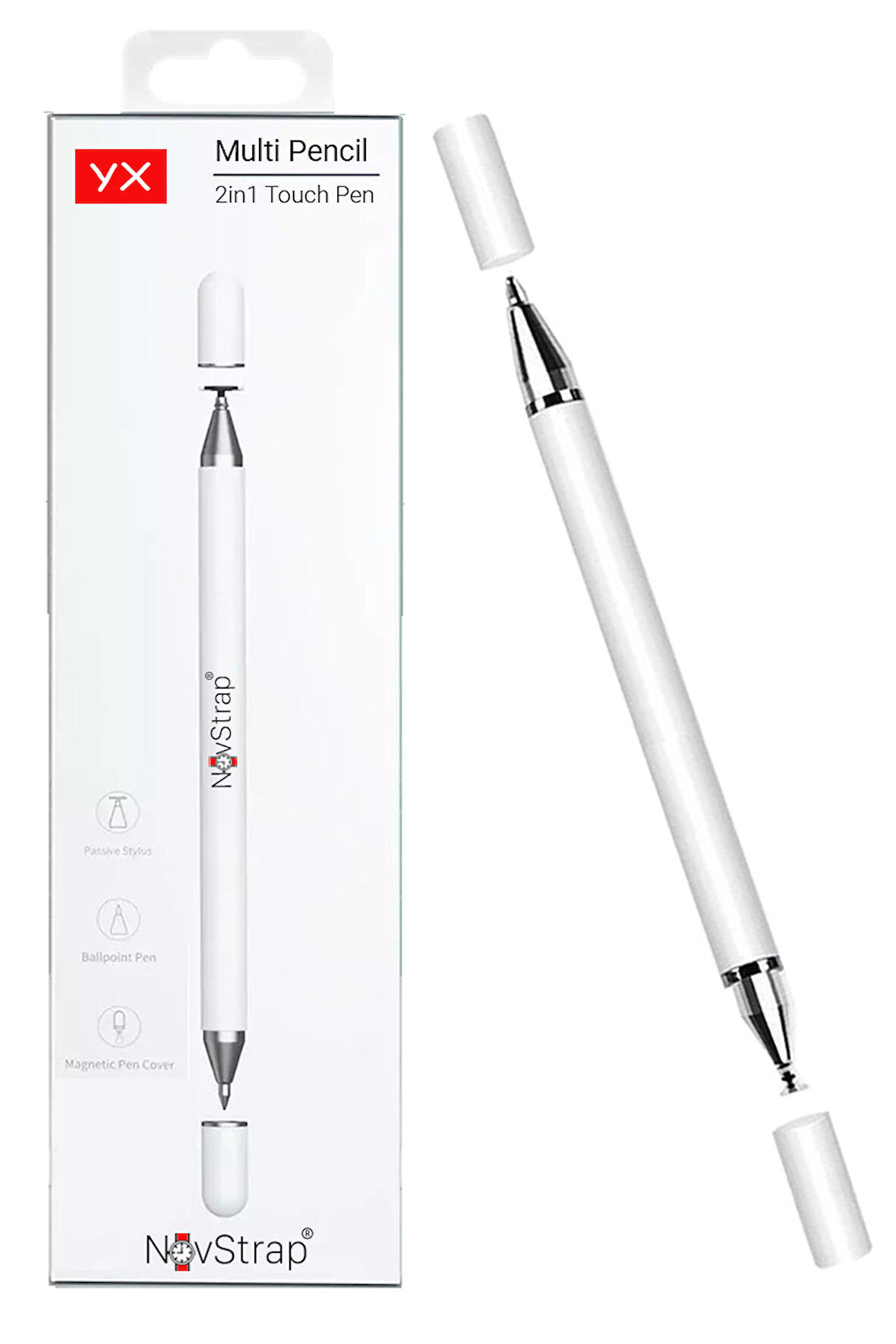 Dokunmatik Tablet Kalemi 2in1 iPad Huawei Honor Samsung Lenovo Xiaomi Casper Tcl Hometech ile Uyumlu