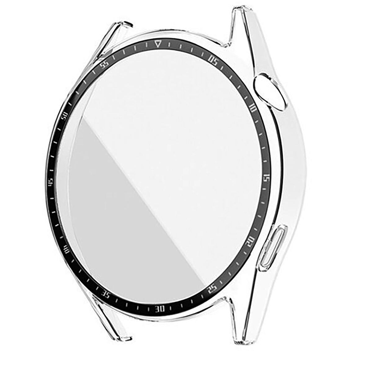 NovStrap Huawei Watch GT3 46mm ile Uyumlu Ekran Koruyucu Temperli Cam ve Kasa Koruyucu Sert PC