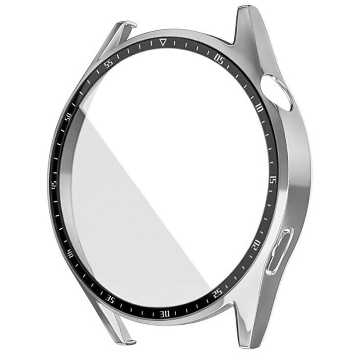 NovStrap Huawei Watch GT3 46mm ile Uyumlu Ekran Koruyucu Temperli Cam ve Kasa Koruyucu Sert PC