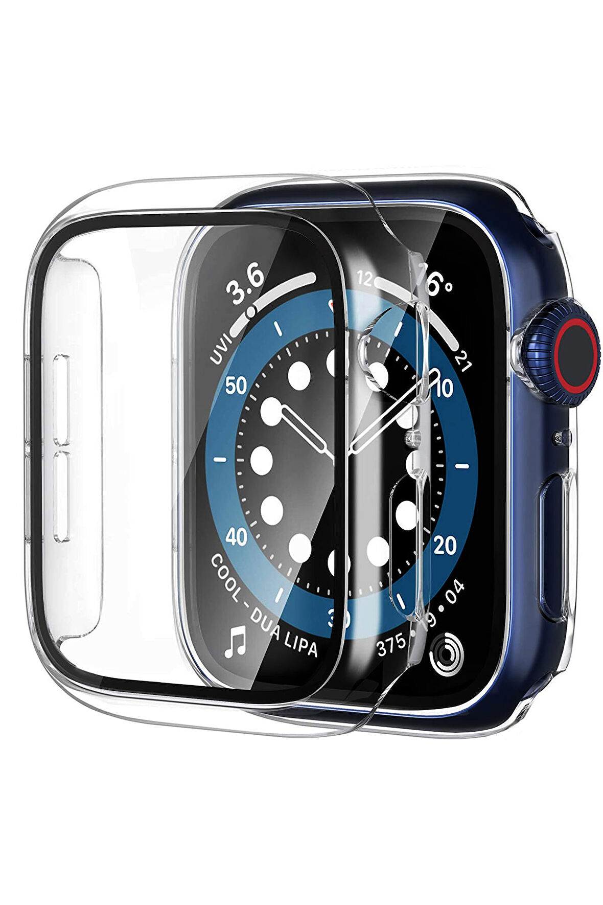 Apple Watch Series 7 41mm Kılıf Ekran ve Kasa Koruyucu 360 Tam Koruma Premium Kapak Sert Pc Metalik