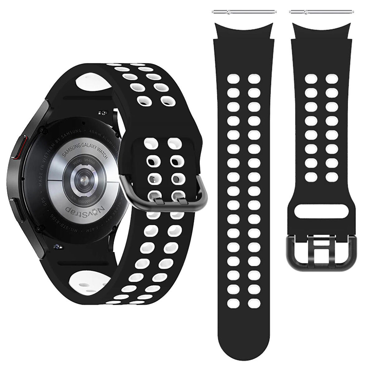 NovStrap Samsung Galaxy Watch 4 40 42 44 46 mm Uyumlu Kordon Extreme Spor Delikli Kayış